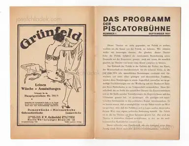 Sample page 7 for book "Piscatorbühne – Blätter der Piscatorbühne - Das Programm der Piscatorbühne (Nummer 1 September 1927)" Sample page 7 for book "Piscatorbühne – Blätter der Piscatorbühne - Das Programm der Piscatorbühne (Nummer 1 September 1927)"