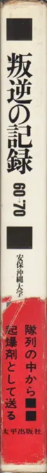 Book spine: Tadao Mitome - Documents of Rebellion ( 三留　理男 - 叛逆の記録 '60 - '70 安保・沖縄・大学)