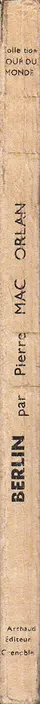 Book spine: Pierre Mac Orlan - Berlin (Collection "Tour du monde")