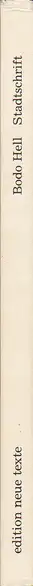 Book spine: Bodo Hell - Stadtschrift