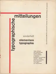 Jan Tschichold - Typographische Mitteilungen, Sonderheft Elementare Typographie Oktoberheft 1925