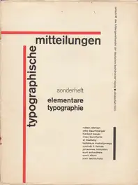 Jan Tschichold - Typographische Mitteilungen, Sonderheft Elementare Typographie Oktoberheft 1925