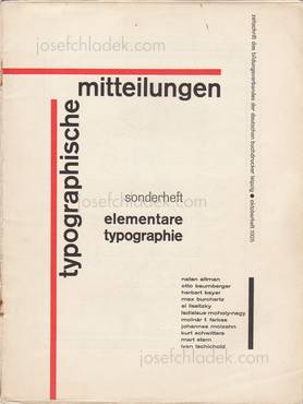  Jan Tschichold - Typographische Mitteilungen, Sonderheft...
