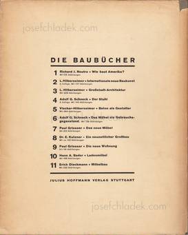 Erich Dieckmann - Möbelbau in Holz, Rohr Und Stahl (Back)