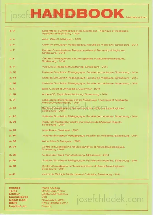 Cover of Marie Quéau - Handbook. Alternate edition