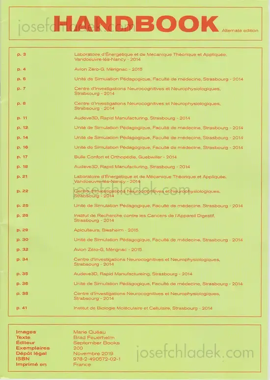 Cover of Marie Quéau - Handbook. Alternate edition