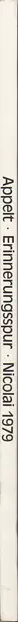 Book spine: Dieter Appelt - Erinnerungsspur - Statische Vibration.