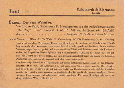  Bruno Taut Bauen. Der neue Wohnbau.