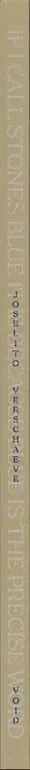 Book spine: Joselito Verschaeve - If I call stones blue it is because blue is the precise word
