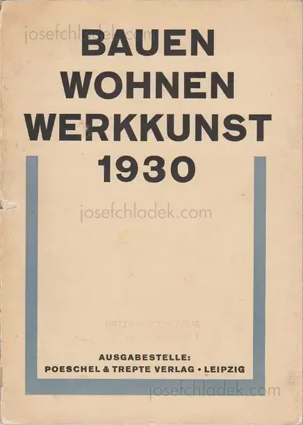 Cover of Bauen, Wohnen, Werkkunst 1930