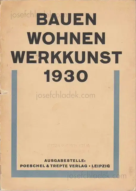 Cover of Bauen, Wohnen, Werkkunst 1930