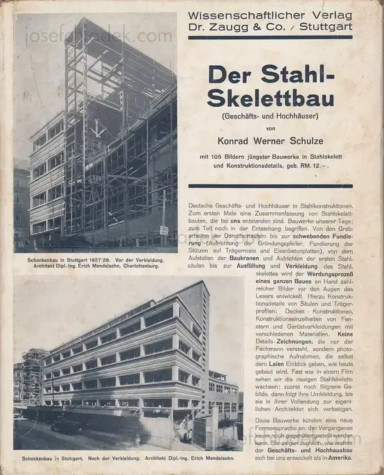 Cover of Konrad Werner Schulze - Der Stahlskelettbau - Geschäfts- und Hochhäuser
