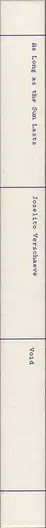 Book spine: Joselito Verschaeve - As Long as the Sun Lasts
