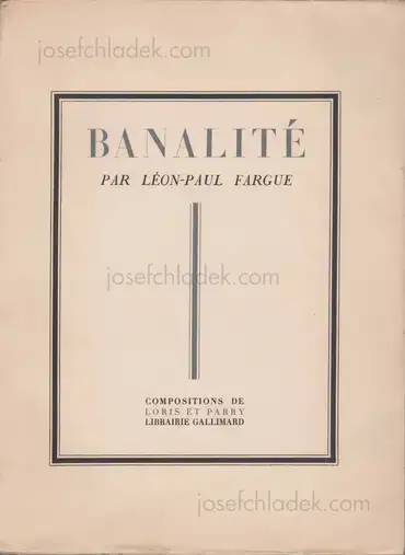Cover of Léon-Paul Fargue & Roger Parry & Fabian Loris - Banalité