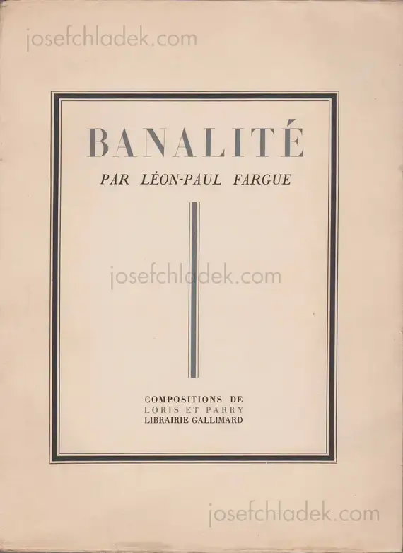 Cover of Léon-Paul Fargue & Roger Parry & Fabian Loris - Banalité