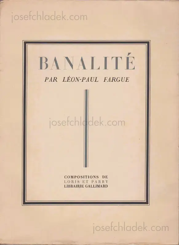 Cover of Léon-Paul Fargue & Roger Parry & Fabian Loris - Banalité