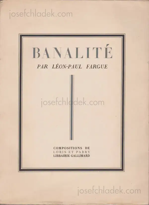 Cover of Léon-Paul Fargue & Roger Parry & Fabian Loris - Banalité