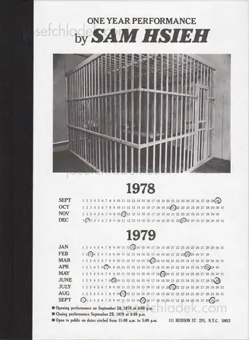 Cover of Tehching Hsieh - One Year Performance 1978–1979