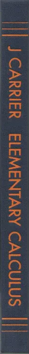 Book spine: J. Carrier - Elementary Calculus