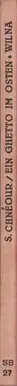 Book spine: Moses (Moi Ver) Vorobeichic - Ein Ghetto Im Osten - Wilna