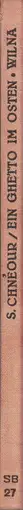 Book spine: Moses (Moi Ver) Vorobeichic - Ein Ghetto Im Osten - Wilna