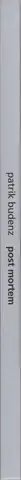 Book spine: Patrik Budenz - Post Mortem