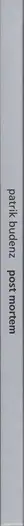 Book spine: Patrik Budenz - Post Mortem