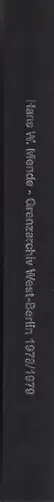 Book spine: Hans W. Mende - Grenzarchiv West-Berlin 1978/1979
