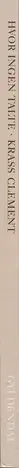Book spine: Krass  Clement - Hvor ingen talte   