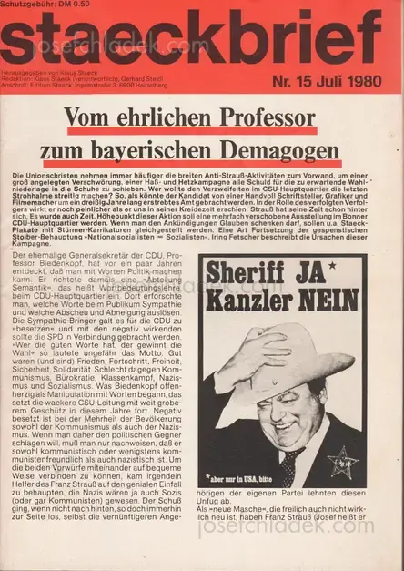 Cover of Klaus Staeck - Staeckbrief Nr. 15 Juli 1980