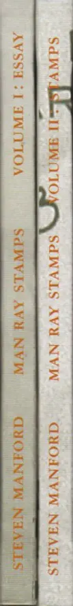 Book spine: Steven Manford - Behind the Photo: The Stamps of Man Ray I+II