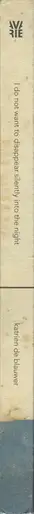 Book spine: Katrien de Blauwer - I do not want to disappear silently into the night