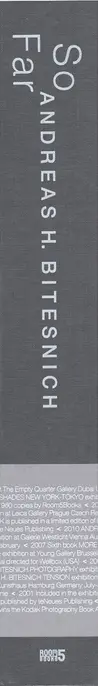 Book spine: Andreas H. Bitesnich - So far - 25 years of photography