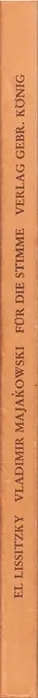 Book spine: El Lissitzky & Vladimir Mayakovsky - Dlia golosa (For the Voice - reprint)