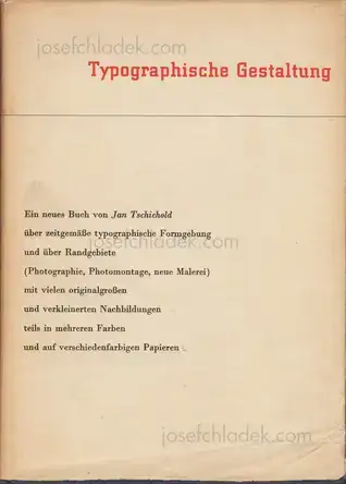 Cover of Jan Tschichold - Typographische Gestaltung