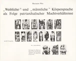 Marianne Wex - „Weibliche“ und „männliche“ Körpersprache als Folge patriarchalischer Machtverhältnisse