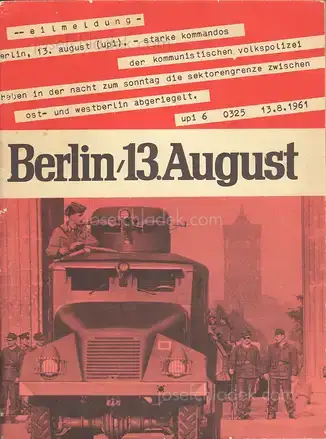 Cover of Berlin, 13. August, 1963 - Bundesministerium für gesamtdeutsche Fragen