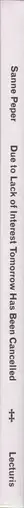 Book spine: Sanne Peper - Due to Lack of Interest Tomorrow has been Cancelled