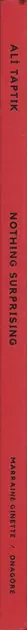 Book spine: Ali Taptik - Nothing Surprising
