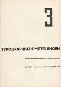Typographische Mitteilungen, 27. Jahrgang, Heft 3, März 1930